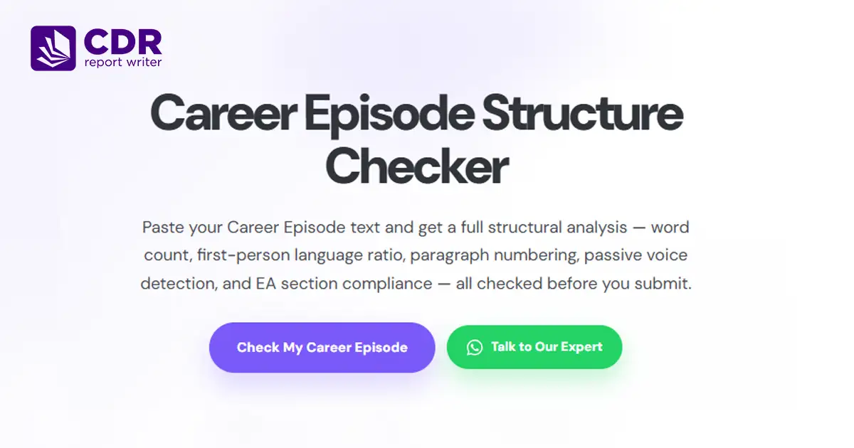 Career Episode Structure Checker - CDR Report Writer